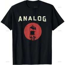 Vacuum Tube Amp Analog Vintage Retro 80's 90's T Shirt T-Shirt  Minimalist Sleek Anime Tee Comfortable Charming - 黑色 - 查看 10