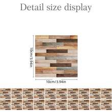 1pc Dollhouse Miniature Floor: 3.94 X 3.94 Inches Mini Realistic Wallpaper Tile Sticker Model Furniture Decor - Multicolor - View 17