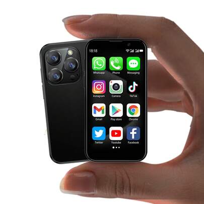 SOYES Descarga la aplicación a través de Wi-Fi. Mini teléfono de juguete con pantalla táctil HD de 3.0 pulgadas, ideal para niños. Batería pequeña de 1000 mAh, fácil de usar para los niños. 2 GB de RAM + 16 GB de ROM. Teléfono de respaldo. El mejor regalo creativo. Permite tomar fotos y jugar.