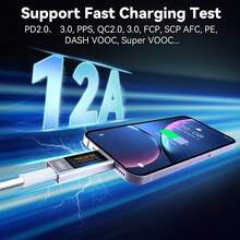 POROMETISTO UT03C 数字电压表，USB/Type-C 电流电压容量电池测试仪/充电器容量测试仪，直流 4-30V - 藍色 - 查看 9