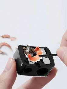 1-Piece Black High-End Eyeliner Pencil Eyebrow Pencil Makeup Pencil With Pencil Sharpener, Designed With A Large Hole For Sharpening, Portable Multi-Functional Pencil Sharpener. - Black - View 9