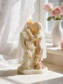 1pc Asymmetrical Love Couple Rose Silicone Mold - Multi-Use For Gypsum/Cement/Soap Valentine's Day/Wedding/Anniversary Bridal Shower Gifts