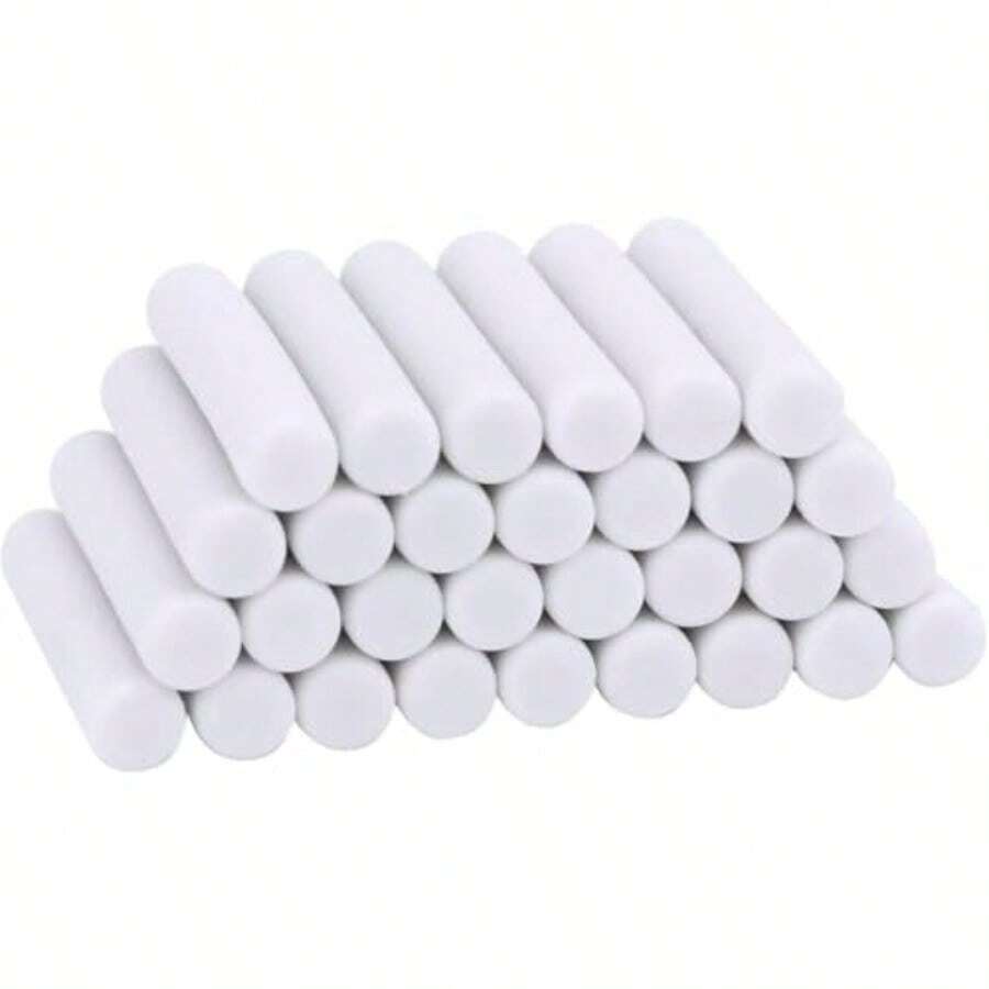 CZ 50 Pcs White Rubber Eraser Refill With Refills Replacement Erasers Sketch Suitable For School Office Lovely And Attractive Standard Pencil Erasers Eraser Refill 5 * 25mm 5837 - 白色 - 查看 1
