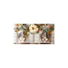 Decoración de mesa de otoño de acción de gracias, camino de mesa reversible, 14x108, cosecha de otoño - Manta de picnic acogedora de 50 x 50 cm (juego de 6) - Ver 7