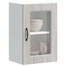 vidaXL Armoire murale de cuisine avec porte vitrée "Kalmar" Bois d'ingénierie gris Sonoma - Gris - Voir 2