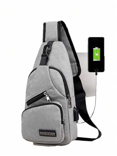 Mochila Cruzada Mariconera Pechera Con Usb Broche Antirrobo