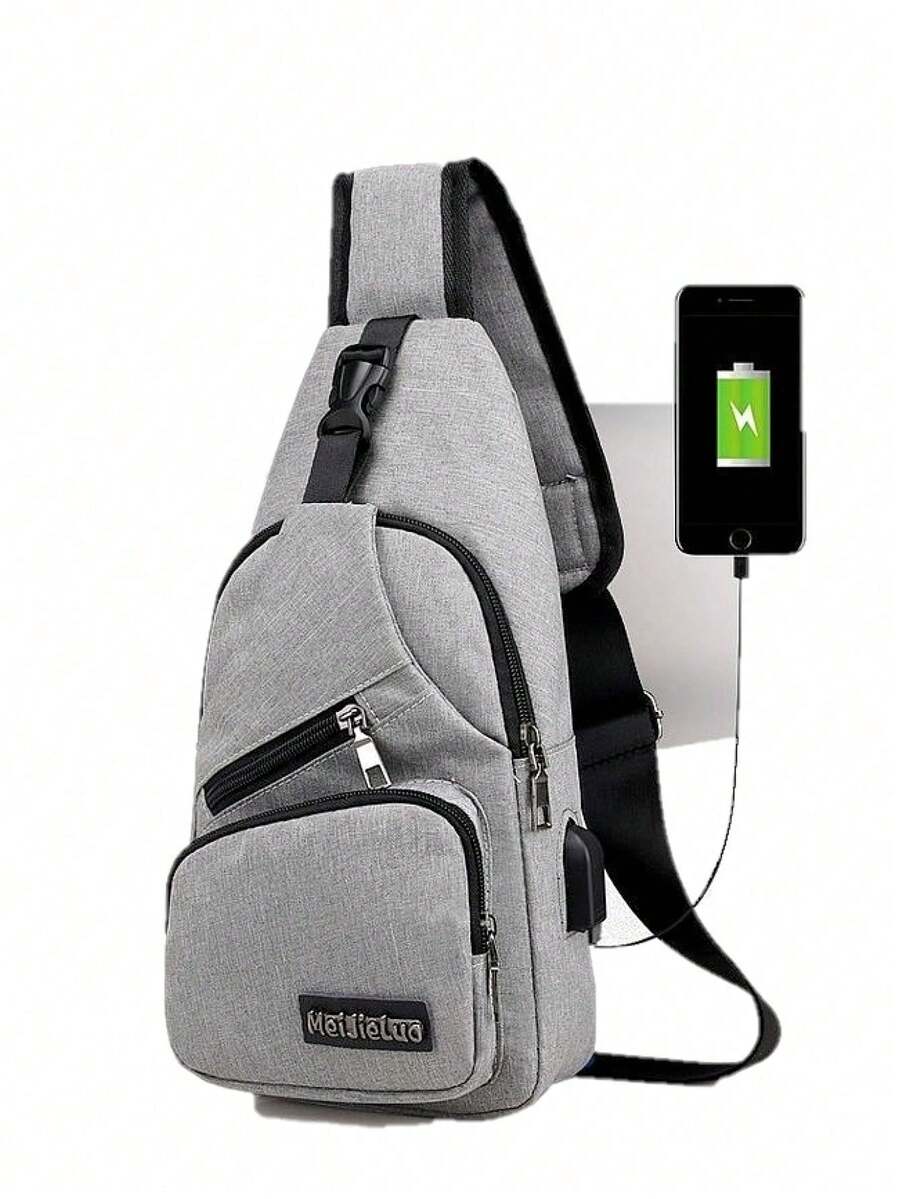 Crossbody Backpack With USB Port And Anti-Theft Clasp
