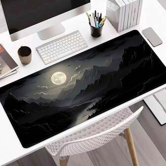 Alfombrilla de ratón extra grande con diseño de luna y cielo nocturno, alfombrilla de escritorio para juegos, alfombrilla de teclado extra grande, lavable, con base de goma antideslizante, bordes cosidos, regalo de alfombrilla de ratón, protector de escritorio, almohadilla de estudio, disponible en varios tamaños, alfombrilla de teclado de computadora, almohadilla para portátil