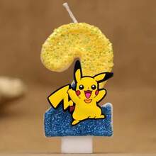 宝可梦主题蜡烛蛋糕数字套装，动漫人物皮卡丘派对生日蜡烛宝可梦蛋糕装饰配件，儿童礼物