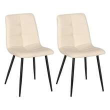 Dining Table And Chairs Set Of 4, Round Dining Table With Performance Fabric Chairs For Dining Room,Kitchen,Living Room - Electroplated Twisted Legs + 2 Beige PU Chairs - View 7