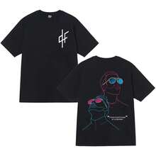 Camiseta de Verano de Alta Calidad y Confort para Hombres y Mujeres, Camiseta Holgada de Estilo Francés Rapper PNL con Patrón Impreso, Harajuku - Negro - Ver 1