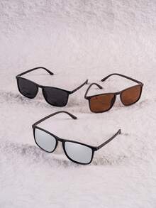 4pcs Unisex Square TR Ultra-Light Decorative Fashion Glasses, Suitable For Daily Commute And Recreation, Great Gift For Family And Friends - Multicolor - View 3
