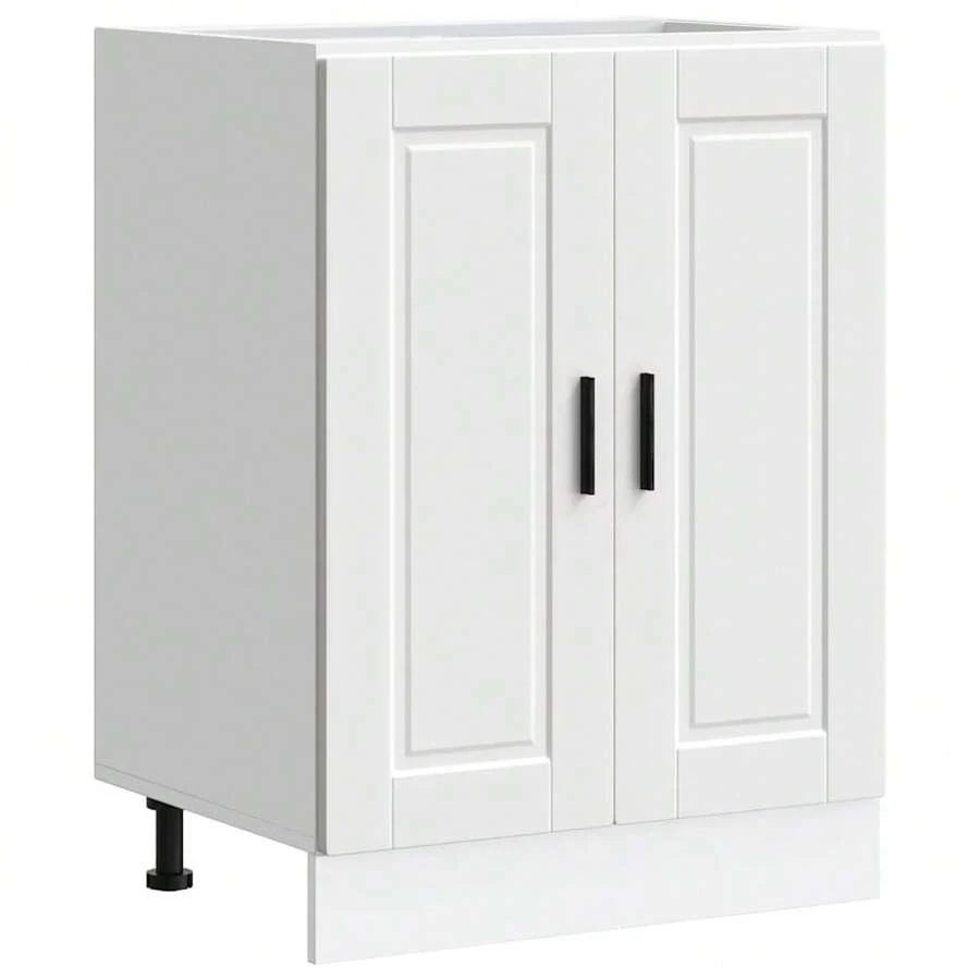 vidaXL Armoire de cuisine Porto blanc bois d'ingénierie - Blanc - Voir 1