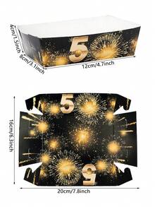 10pcs/20pcs/50pcs 50th Birthday Paper Snack Boat Trays Black And Golden Cheers To 50 Years Old Birthday Party Disposable Nacho Boats Snack Serving Trays For Men Women Birthday Anniversary Wedding Event Festival Party Decorations - 50th Birthday - View 2