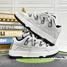 National College Style Luminous White Sneakers Men, Niche Thick-Soled Couple Sports Shoes Women, Elegant Women's Sneakers, Sneakers Men - x349白灰黑 - 查看 11