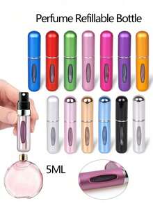 20pcs/10pcs/5pcs/1pc 5ML Refillable Perfume Bottles, Refillable Perfume Atomizer Bottles, Perfume Travel Spray Bottles, Mini Portable Empty Liquid Containers, Refillable Perfume Decanting Bottles, Cosmetic Bottles, Travel Essentials, Beach Travel Organizers, Back To School - Multicolor - View 1