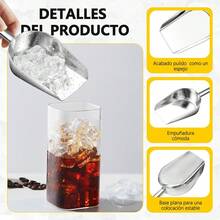 Tendencia5 Grande Pala Cuchara Hielo Acero Inoxidable Cereal Semilla PlateadoCalidad premium - 1 - Ver 4