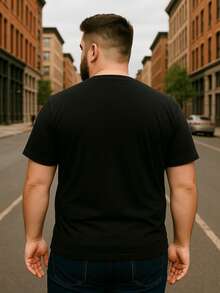 Impresión de tinta de cabeza de zorro |   Camiseta de Cuello Redondo, Fácil y a la Moda para Hombres, Muy Versátil para Entrenamiento de Fitness, Ropa Casual de Fin de Semana - Negro - Ver 4