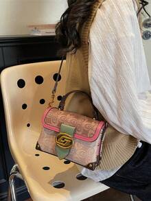2026 New Design Printed Tote Bag, Fashionable Shoulder & Crossbody Bag, Luxury High-End Handbag, Elegant Magenta Color, Exquisite Quality, Unique Personalized - 玫紅色 - 查看 6