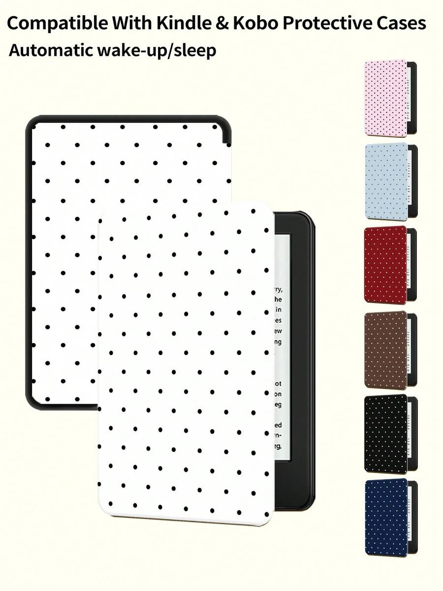 Ốp bảo vệ họa tiết chấm bi, phù hợp với Kindle thế hệ thứ 10 (2019), Kindle thế hệ thứ 11 (2024) (6 inch), Kindle Paperwhite thế hệ thứ 12 (2024), Kindle Colorsoft Signature Edition, Kobo Clara Colour và các dòng máy khác. Chất liệu da, hỗ trợ chức năng tự động bật/tắt màn hình, bảo vệ bốn góc chống rơi vỡ, không cần lo lắng về việc bị rơi.