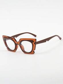 1 pieza Gafas de mujer casual vintage de ojo de gato con estampado de leopardo, sin receta, adecuadas para uso diario y fotografía callejera - Multicolor - Ver 5