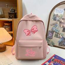 Rosa fluga Lucky New-ryggsäck - Högkvalitativ laptopväska med stor kapacitet och kartongdesign, polyester för högskolestudenter, resor och daglig pendling, reseryggsäck | Modern ryggsäck | Dragkedja med stor kapacitet och flerskiktspennfodral, skolmaterial