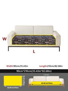 1pc Vintage Bohemian Style Small Diamond Pattern Sofa Cushion, Chenille Jacquard Fabric, Suitable For 1-4 Seater Sofa, All Seasons, Machine Washable. - Multicolor - View 37
