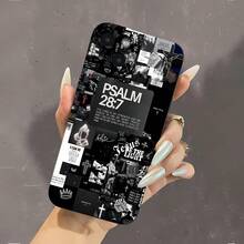 Funda para teléfono con collage cristiano inspirador. Este llamativo diseño presenta citas e imágenes religiosas, un recordatorio diario de fuerza y positividad. Compatible con  17,  16 Pro Max,  15 Pro Max,  13 y  12. Fabricada en TPU resistente para mayor protección contra golpes y caídas. Un regalo perfecto para creyentes, amigos o familiares en ocasiones como cumpleaños, festividades o simplemente para animar a alguien. - Negro - Ver 2