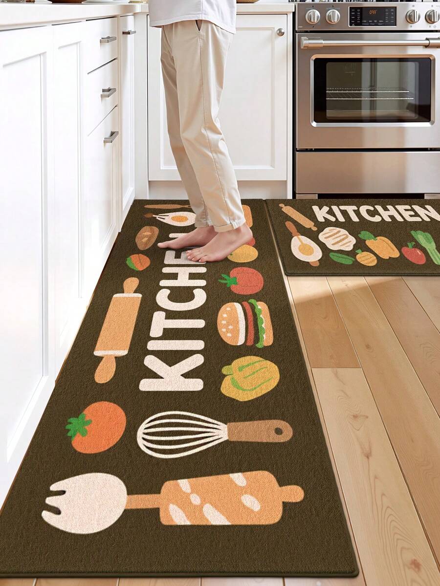DAJIANG 1pc Doormat, Non-Slip Kitchen Rug, Minimalist Ins Style Comfortable Mat, Long Kitchen/Hallway Carpet, Suitable For Bathroom, Kitchen, Outdoor, Indoor, Hallway, Bedroom, Living Room, Machine Washable, Kitchen Accessories, Washable Carpet, Easy Clean Entrance Mat/Foyer Rug - Multicolor - View 1