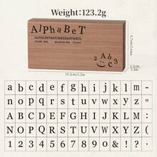 【4款可选】70件/盒木质印章套装，包含大小写字母和数字符号，DIY创意文具，手工礼品 - 均碼 - 查看 13