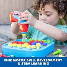 Educational Insights Design & Drill Bolt-It Bucket, conjunto de taladro portátil para llevar a todos lados, conjunto de 56 piezas, perfecto para niños y niñas mayores de 3 años - Cubo Bolt-It-Conjunto - Ver 3