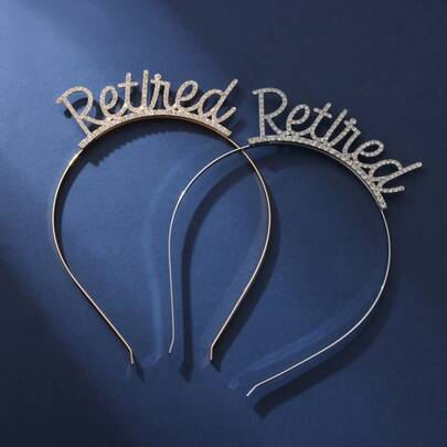 1 chiếc băng đô cài tóc đính đá "Đã nghỉ hưu" dành cho tiệc chia tay nghỉ hưu, trang trí mọi mùa.