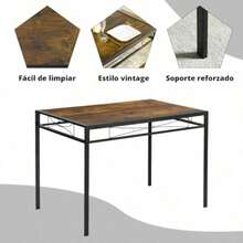 COZYCASA Mesa de Comedor y 4 sillas Juego 5 Piezes para 4 Sillas de Comedor con Mesa Set 5 Conjunto de comedres Conjuntos de Muebles diseño Industrial Minimalista para Cocina recepción Gris and Marron - Multicolor - Ver 4