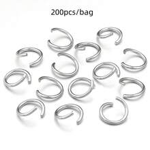 200pcs Stainless Steel Open Jump Rings, Necklace & Bracelet Connector Rings, Handmade Craft Rings, Beaded Bracelet Linking Rings, DIY Jewelry Making Findings - Single-loop Opening - View 21