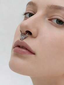 Hypoallergenic 316L Surgical Steel Nose Ring Septum Jewelry - 16G Hoop Earrings, Inlaid With CZ Zirconia, Suitable For Ear Cartilage/Helix Piercings | Unisex Body Jewelry Gift Set (Silver/18K Gold Plated), Women's Nose Rings, Nose Piercings, Septum Jewelry, Fake Piercings, Nose Studs, Imitation Piercings