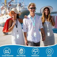 4 Pack Cruise Lanyard For Ship Cards Lanyards With Retractable Badge Reels Waterproof ID Badge Holder 2026 Cruise Essentials Accessories - 大理石 - 查看 6