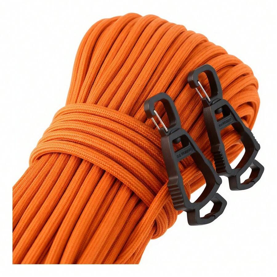 TendenciaJuego De Cuerdas Paracaídas 650lbs 9hebras 4mm 31m Con Clips NaranjaCalidad premium - 1 - Ver 1