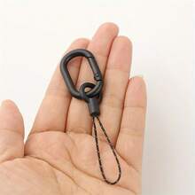 10pcs Oval Metal Carabiners | Alloy + Woven Lanyard, Simple Black/Gold/Silver Multi-Color, Portable Anti-Lost Carabiner Clips For Backpack, Keys, Flashlight, And Convenient For Outdoor Activities