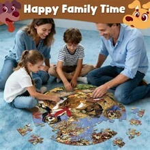 Pets Dogs Round Floor Jigsaw Puzzle 70 Pieces - Camel - View 6