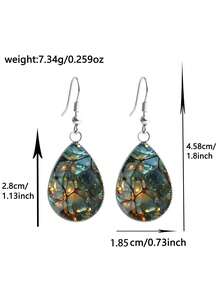 1 Đôi bông tai hình giọt nước bằng thép không gỉ 316 với họa tiết thủy tinh bất đối xứng, phong cách tối giản cổ điển, phù hợp cho phụ nữ đeo hàng ngày và làm quà tặng, trang sức tối giản thanh lịch phù hợp cho phụ nữ đeo hàng ngày và trong các dịp lễ. - Bạc - Xem 4