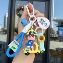 AD 1pc Creative Cute Bicycle Girl Couple Keychain Pendant, Delicate Women's Car Key Chain Bag Charm Accessory - Bicycle - View 5