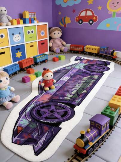 1pc Graffiti Truck Design Decorative Carpet, Decorative Rug, Bedroom Decor, Small Rug, Carpet, Home Decor, Living Room Carpet, Living Room Small Rug, Bedroom Rug, Living Room Home Decor, Outdoor Rug, Washable Carpet