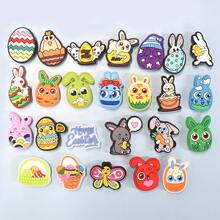 25pcs Plastic Easter Egg Shoe Charms, Easter Basket Egg Shoe Decorations, Happy Easter Shoe Accessories, Suitable For Shoe Decoration, DIY Crafts, Party Favors - Multicolor - View 2