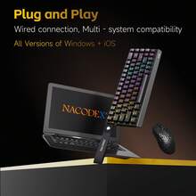 AJAZZ NK68 V2 有线机械键盘,支持全键无冲,多层结构,17 种混色灯光效果,带状设计,便携,方便办公/游戏快捷键 - 官方正品 - 查看 11