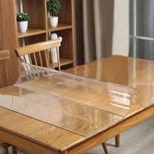 1 pièce Tapis de bureau transparent en PVC, protecteur de bureau, tapis de bureau, grand tapis de souris, tapis de bureau pour ordinateur portable, tapis de bureau pour manucure, tapis de bureau, tapis de coiffeuse, très grand tapis de bureau, tableau d'écriture imperméable, convient pour le bureau et la maison, imperméable, résistant à l'huile, résistant aux taches, lavable, convient à divers bureaux, convient aux grandes tables à manger et aux petites tables - Transparent - Voir 3