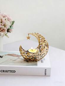 金属香炉,月亮香炉,月牙形金属香炉,铁艺烛台,星月灯笼架,简约现代风格,奢华风格香炉,中型香炉,适用于家居、客厅、办公室、酒店、节日装饰,香炉烛台带接灰碗,桌面摆件,家居装饰,房间装饰,桌面摆件,创意家居香薰礼品 - 彩色 - 查看 6