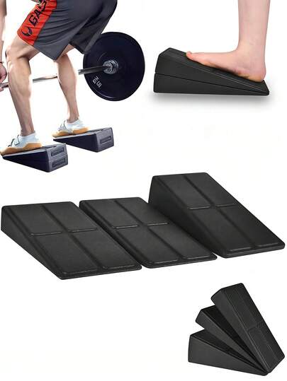 可调节角度深蹲楔形块，防滑深蹲坡道板，男女通用，可折叠轻便腿部拉伸器，带防滑底座，瑜伽砖，用于深蹲、小腿拉伸、身体放松练习的倾斜脚踏，家用健身器材配件