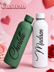 1pc Customized Double-Layer Stainless Steel Coffee Cup/Soda Bottle, Sports Insulated Water Bottle, 500ml/17oz Personalized Name Cup, Multiple Colors Available, Suitable As Back To School, Holiday And Birthday Gift For Boys And Girls - Multicolor - View 8