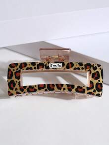 1个时尚大号方形发爪，豹纹发夹，多功能大号发爪女士发夹时尚发饰优雅发夹休闲发夹 - 彩色 - 查看 2