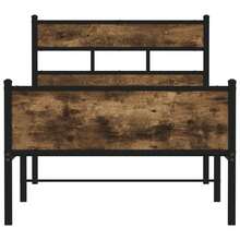 vidaXL Cadre de lit sans matelas chêne fumé 100x200 cm bois ingénierie - Castano - Visualizzare 4